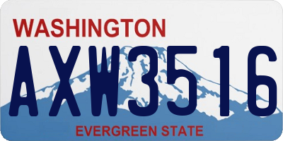 WA license plate AXW3516