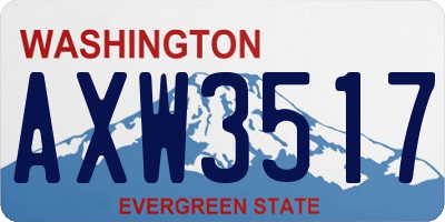 WA license plate AXW3517