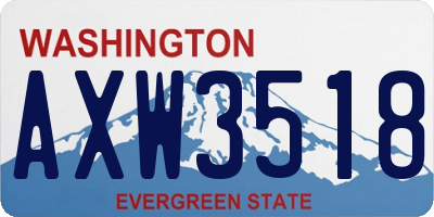 WA license plate AXW3518