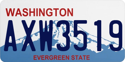 WA license plate AXW3519