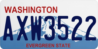 WA license plate AXW3522