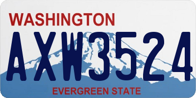 WA license plate AXW3524