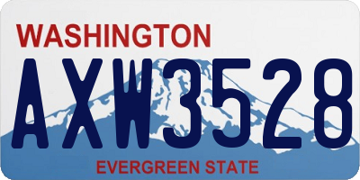 WA license plate AXW3528