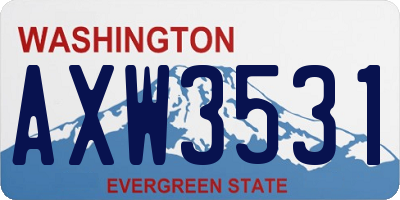 WA license plate AXW3531