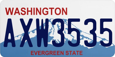 WA license plate AXW3535