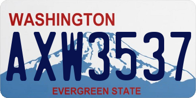 WA license plate AXW3537