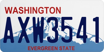 WA license plate AXW3541