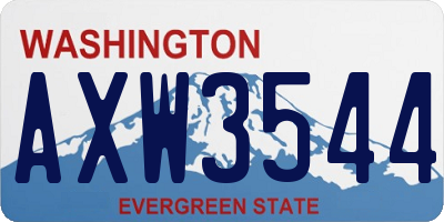 WA license plate AXW3544
