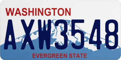 WA license plate AXW3548