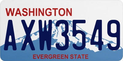 WA license plate AXW3549