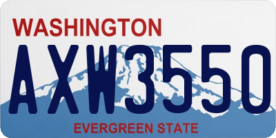 WA license plate AXW3550