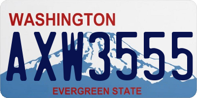 WA license plate AXW3555
