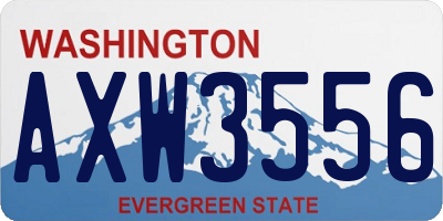 WA license plate AXW3556