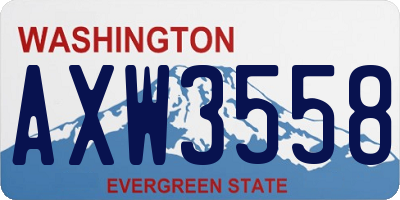 WA license plate AXW3558