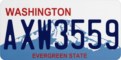 WA license plate AXW3559