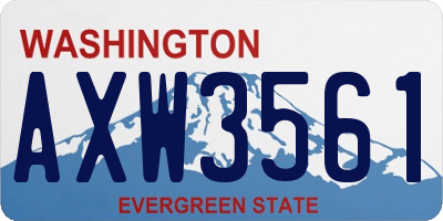 WA license plate AXW3561