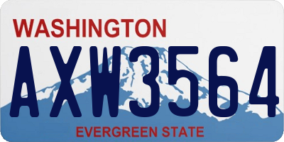 WA license plate AXW3564