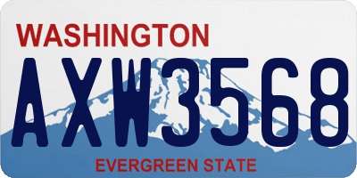 WA license plate AXW3568