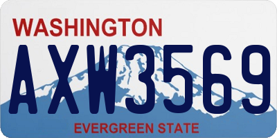 WA license plate AXW3569