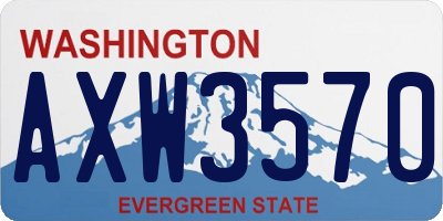 WA license plate AXW3570