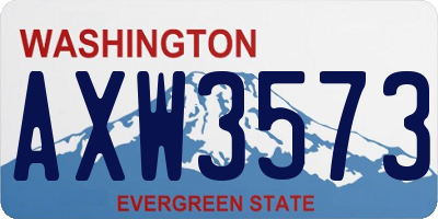 WA license plate AXW3573