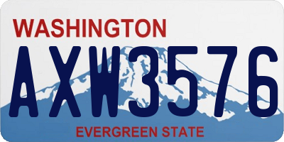 WA license plate AXW3576