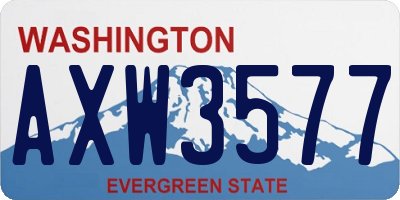 WA license plate AXW3577