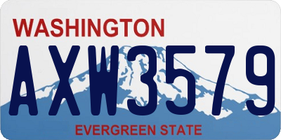 WA license plate AXW3579
