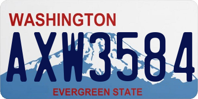 WA license plate AXW3584