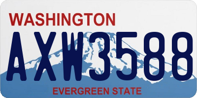 WA license plate AXW3588