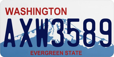 WA license plate AXW3589