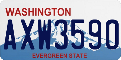 WA license plate AXW3590