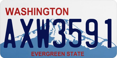WA license plate AXW3591