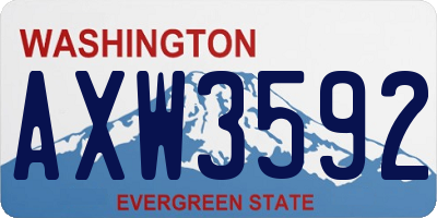 WA license plate AXW3592