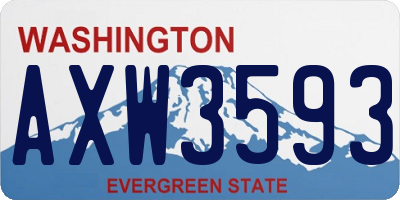 WA license plate AXW3593