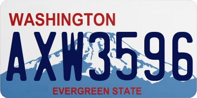 WA license plate AXW3596