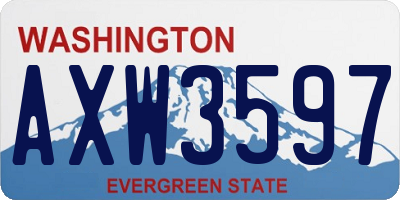 WA license plate AXW3597
