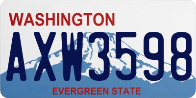 WA license plate AXW3598
