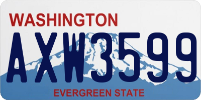 WA license plate AXW3599