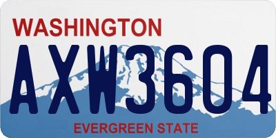 WA license plate AXW3604