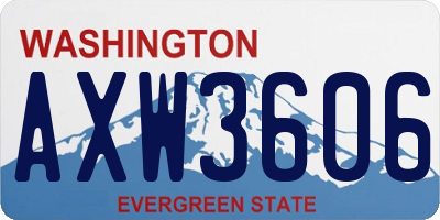 WA license plate AXW3606