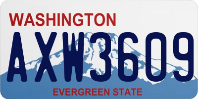 WA license plate AXW3609