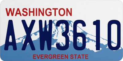 WA license plate AXW3610
