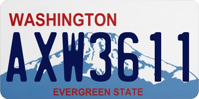 WA license plate AXW3611