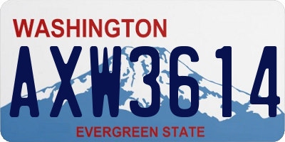 WA license plate AXW3614