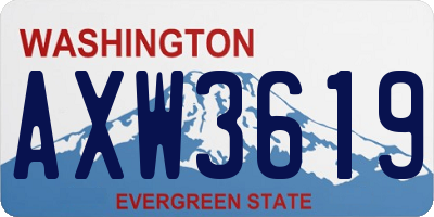 WA license plate AXW3619