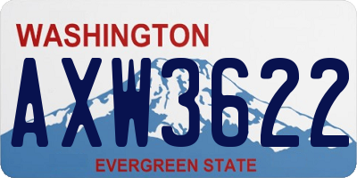 WA license plate AXW3622