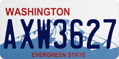 WA license plate AXW3627