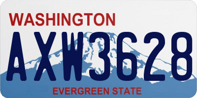 WA license plate AXW3628