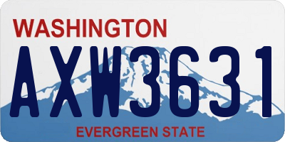 WA license plate AXW3631